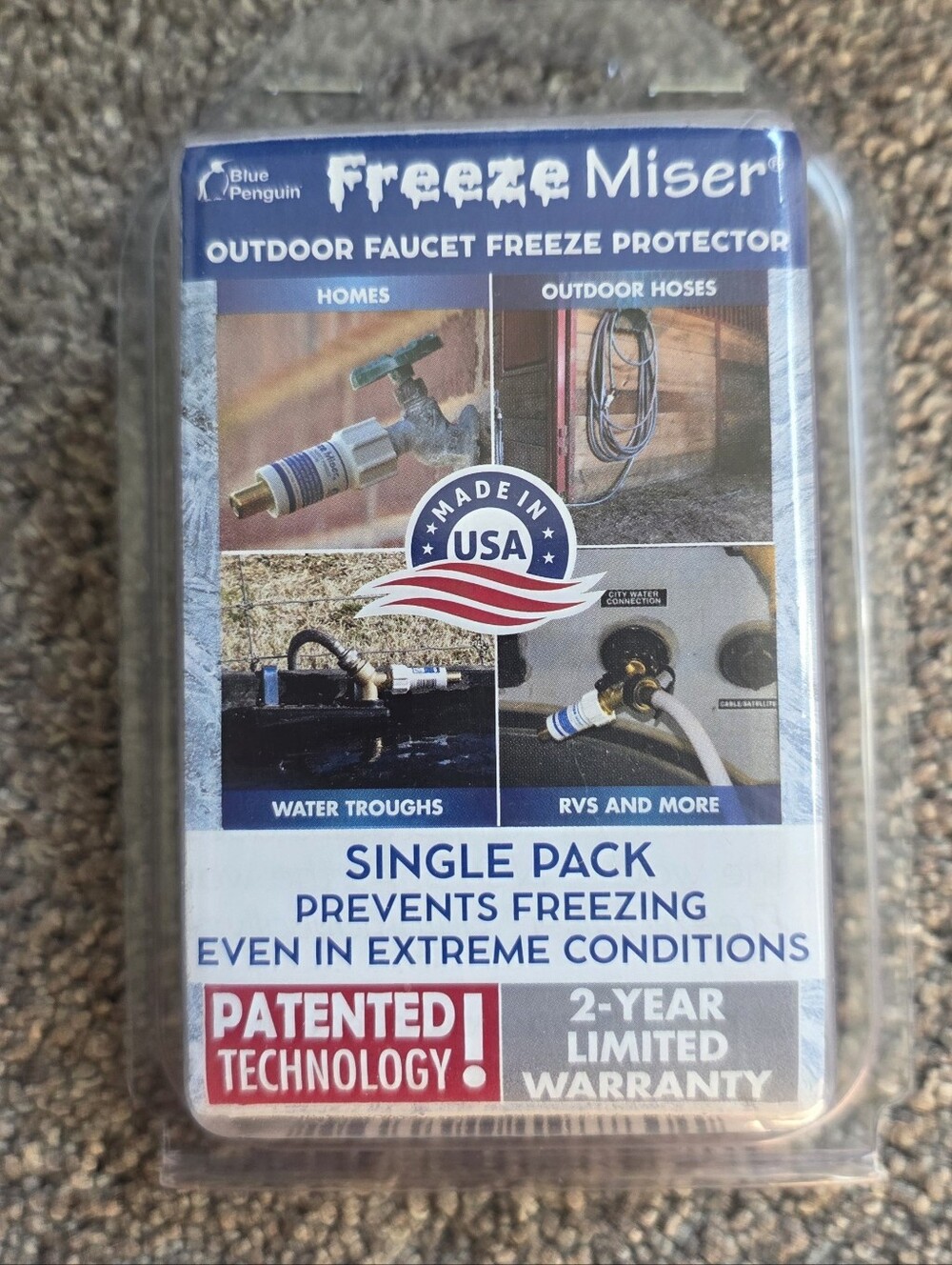 FREEZE MISER Outdoor Faucet Freeze Protector, 1-Pack